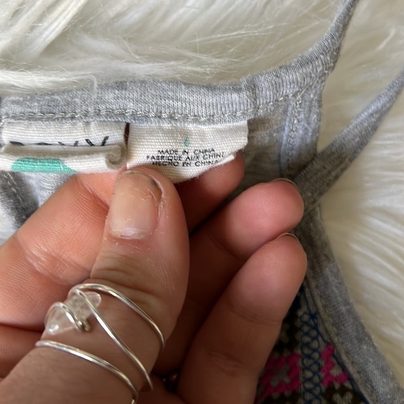 Roxy Girl Embroidered Fancy Tank Top Gray & MultiColor Size 6 - Picture 4 of 4